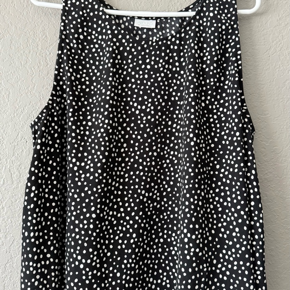 Abound Polka Dot Black And White Size XXL WOMEN’s Sleeveless Top
